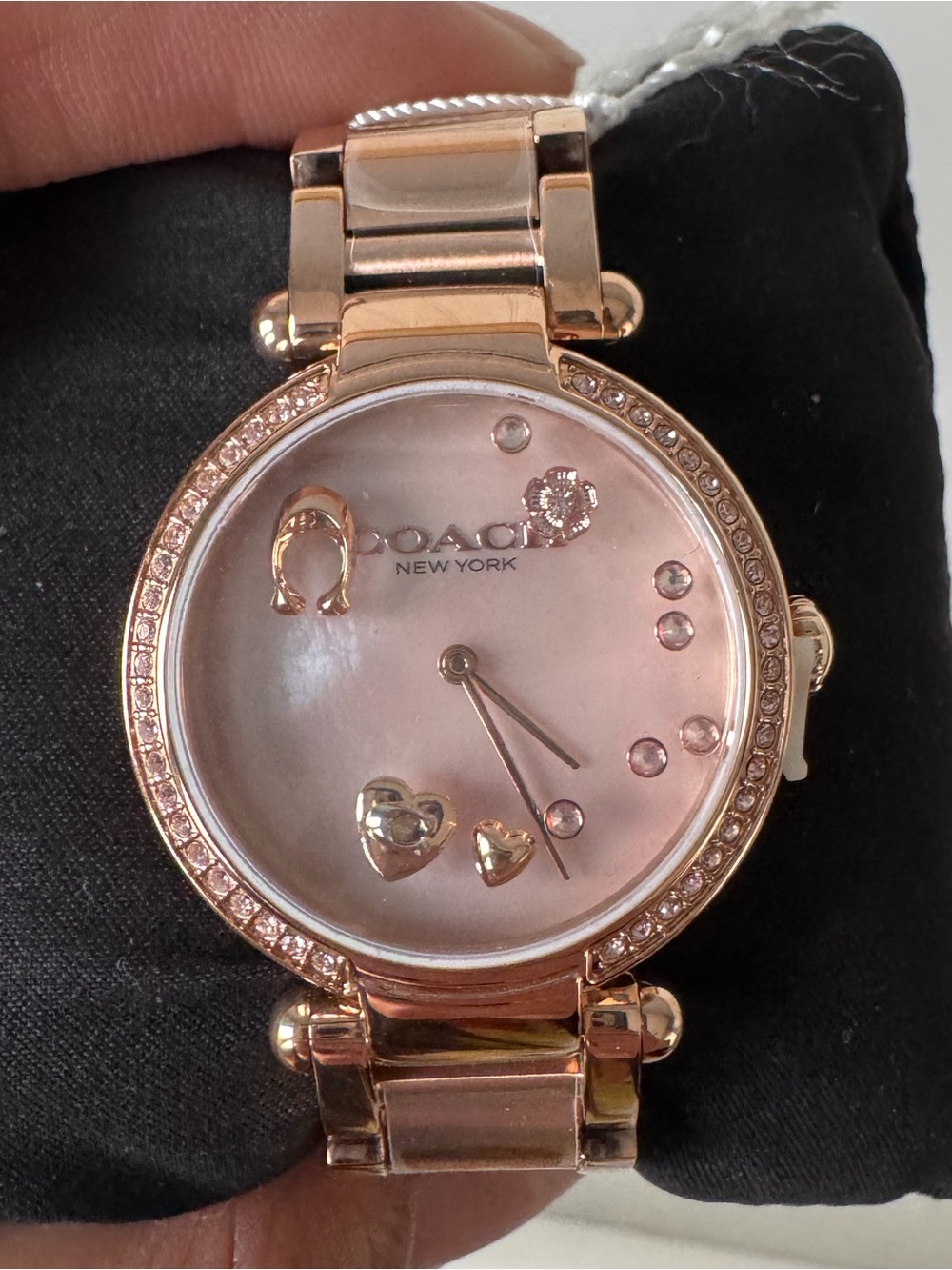 COACH Rose Gold Bracelet Watch with Pink Mother-of-Pearl Dial